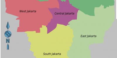 Kort af Jakarta hverfum