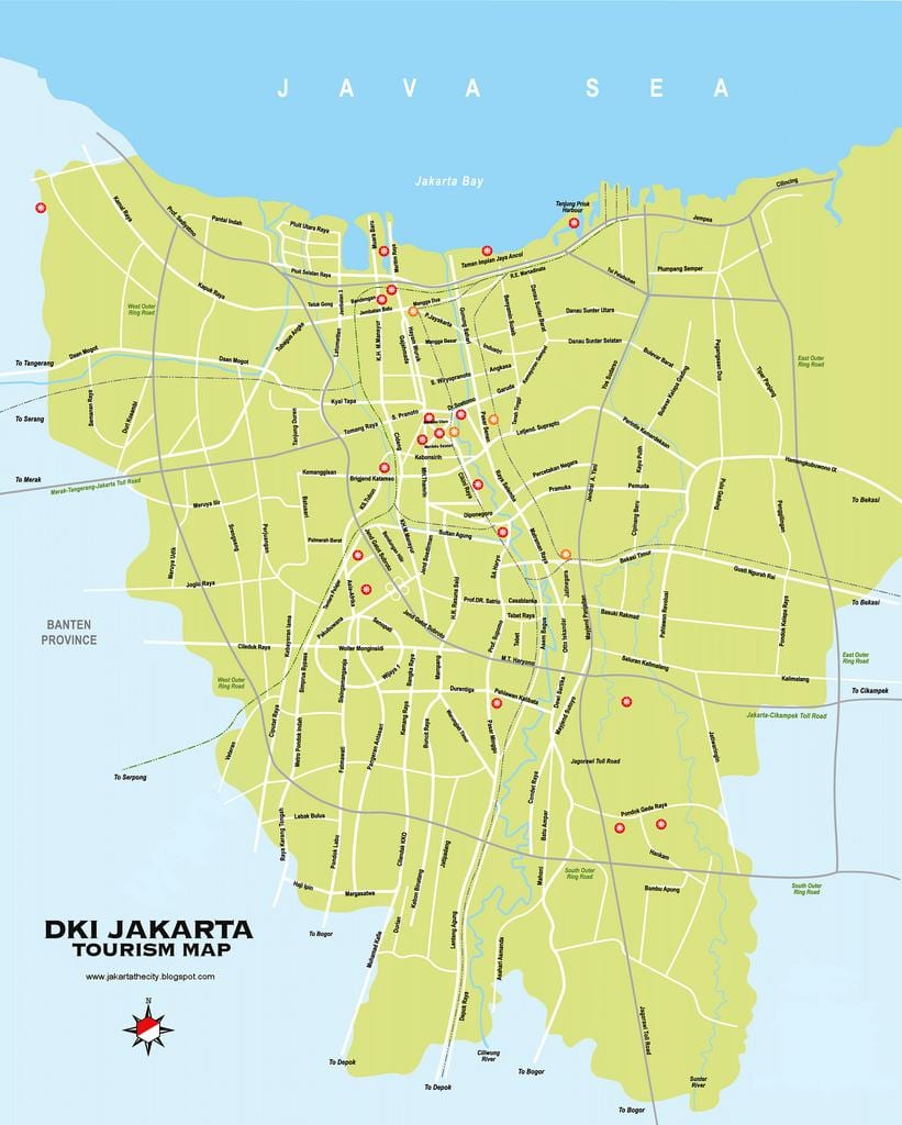 kort af hótel Jakarta
