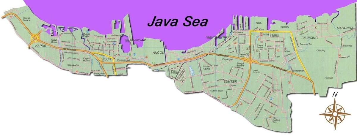 Jakarta gisting kort