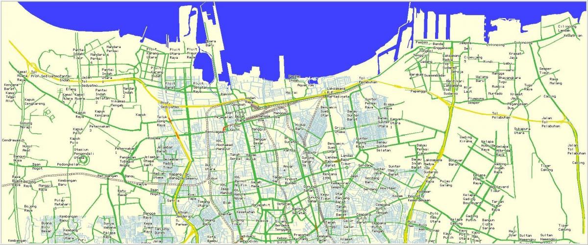 kort af norður Jakarta