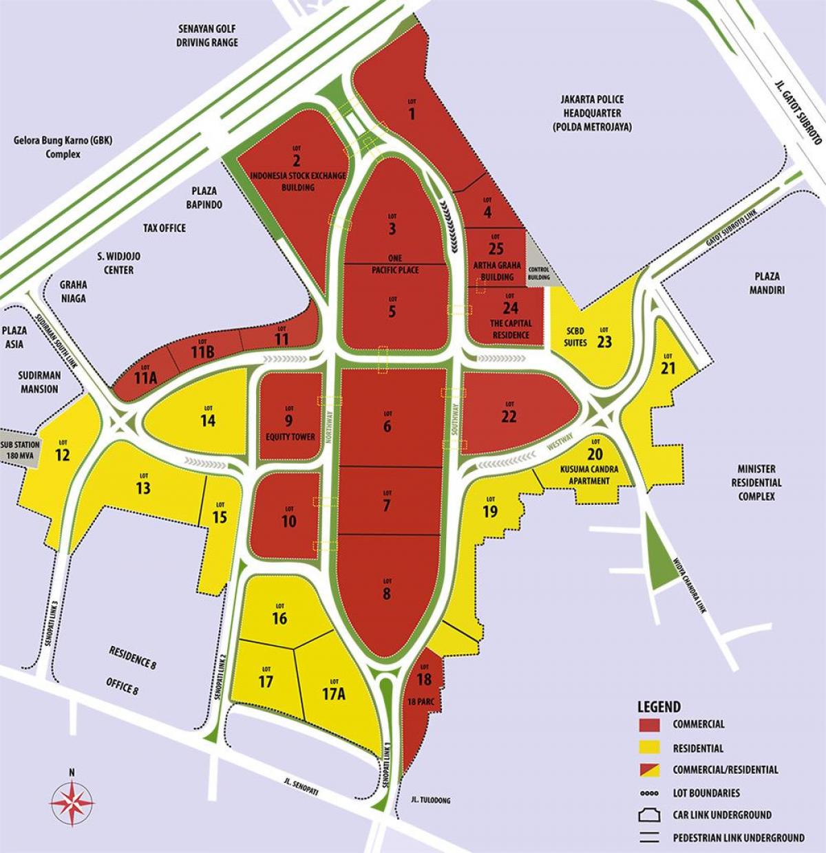 kort af scbd Jakarta