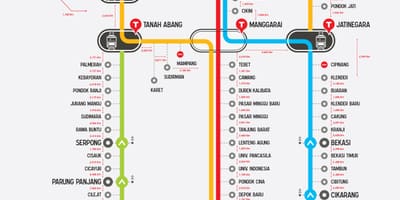 Ferðalangur línu Jakarta kort