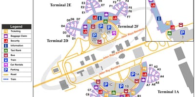 Jakarta alþjóðlegur flugvöllur kort