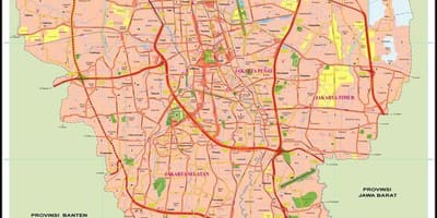 Kort af Jakarta gamla bænum