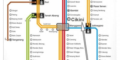 Kort af Jakarta lestarstöðinni