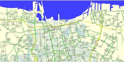Kort af norður Jakarta